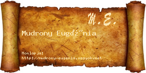 Mudrony Eugénia névjegykártya